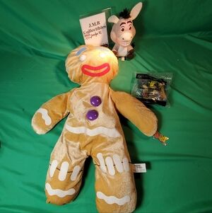 Shrek Collectibles Bundle: Gingy Plush, Donkey, and Figures Dreamworks